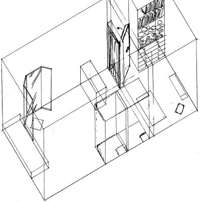 Das Mode-Atelier mit Verkaufsraum, Umkleidekabinen und Nähstube