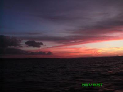 Sonnenuntergang von der Faehre nach Isla Ometepe Sonnenuntergang von der Faehre nach Isla Ometepe