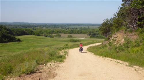 Unsere Piste herab vom Campground bei Mazomanie, Wisconsin