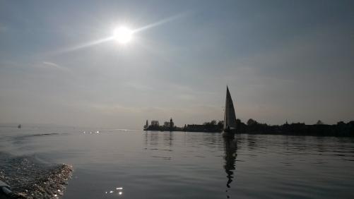 Boot fahren auf dem Bodensee