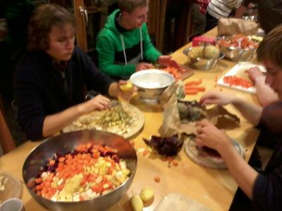 Gro&szlig;es abendliches Kochen 