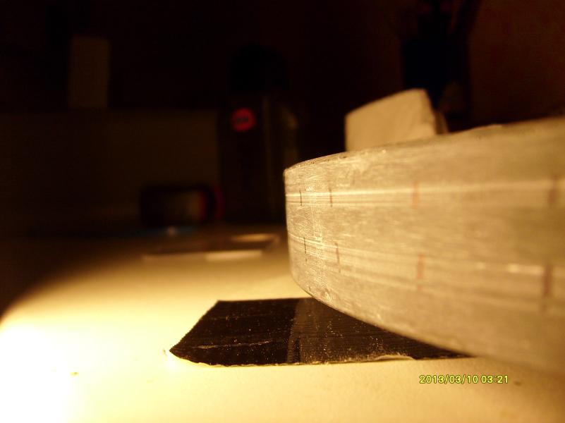 Riefen am Rand vom Schneiden, Teilweise mit K80 geschliffen