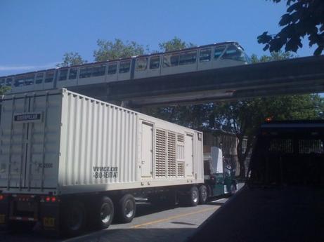 Jeremy Irish:"Huge portable generator arrives at fisher plaza, pulling into facility now."