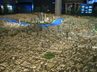 Das Stadtmodell von Shanghai im Museum für Stadtentwicklung