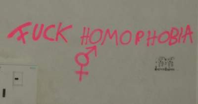 Graffiti in Bretten: Fuck Homophobia