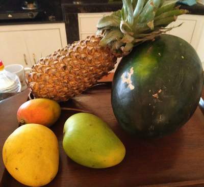 Mangos, Ananas und Wassermelone