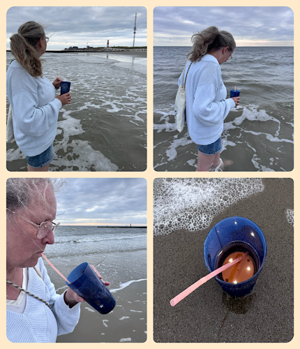 Mit Getränk am Wasser Mit Getränk am Wasser