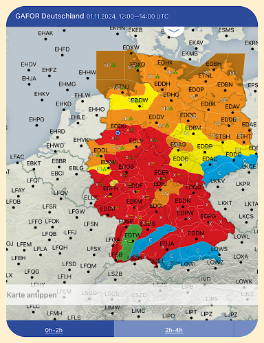 Das heutige Flugwetter