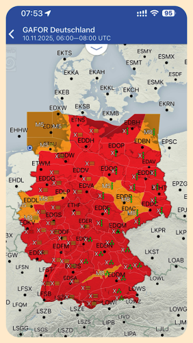 Deutschlandweit nur X-Ray, Sichtfliegen unmöglich 