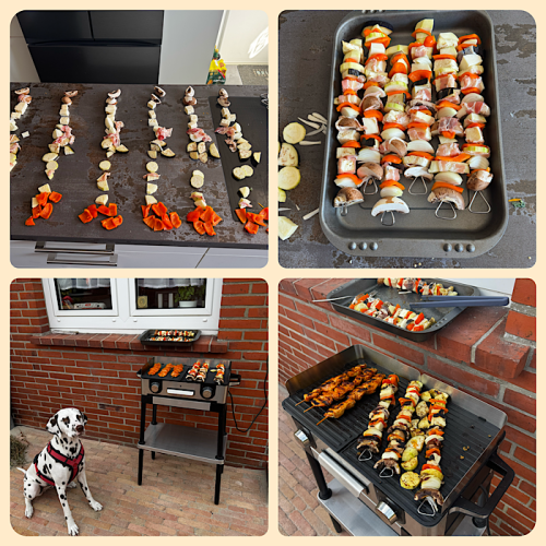 Grillabend mit Gem&uuml;sesspie&szlig;en