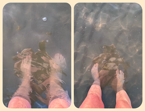 Das Wasser ist bis Kniehöhe komplett klar Das Wasser ist bis Kniehöhe komplett klar