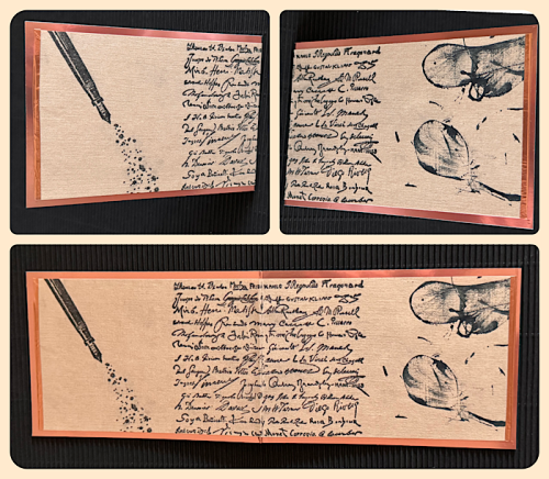 Gru&szlig;karte mit Fadenmalereiobjekt