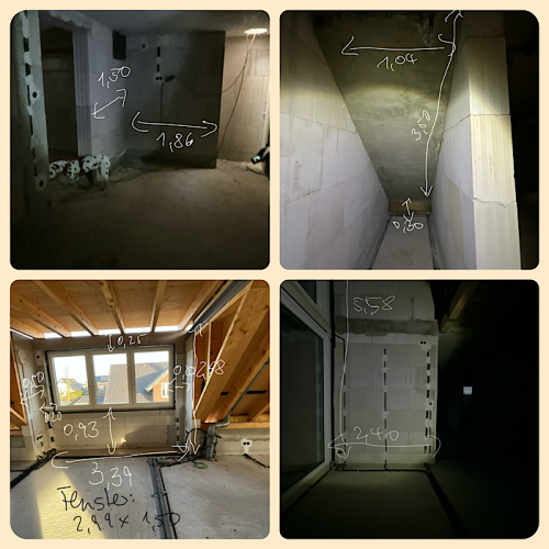 Das Haus wird Wand f&uuml;r Wand nachgemessen 