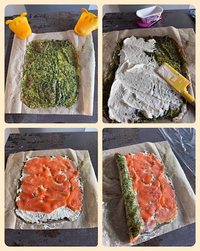 Spinat-Käse-Lachs-Rolle Spinat-Käse-Lachs-Rolle
