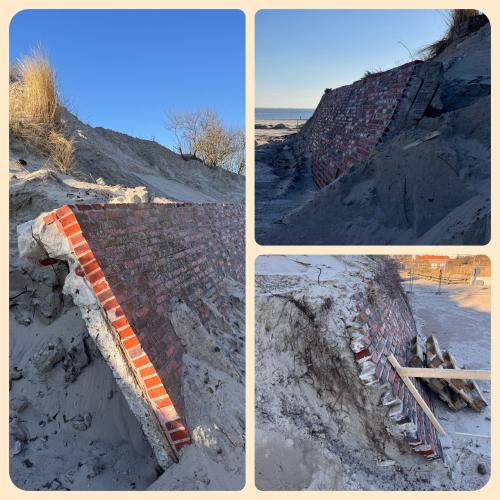 Die Strandmauer ist abgängig und wird erneuert Die Strandmauer ist abgängig und wird erneuert