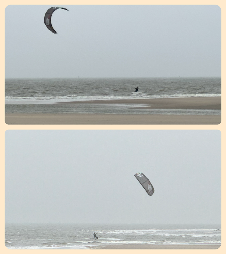 Kitesurfer im Winter