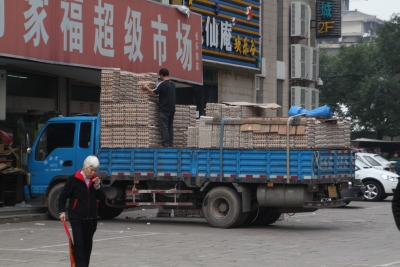 Eiertransport in Xi'an