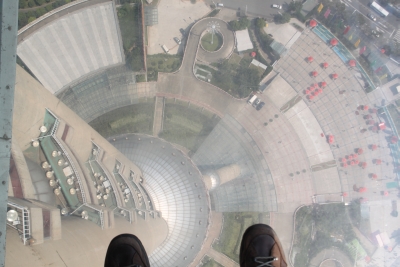 Glasboden im Oriental Pearl Tower