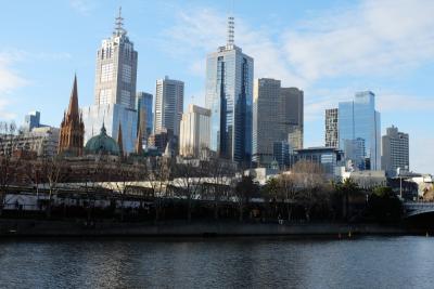 Skyline Melbourne vom Yarra-River (Southbank)