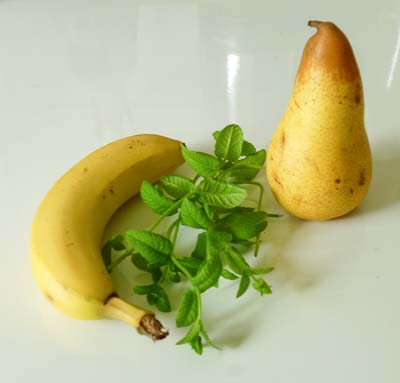 Banane, Minze und Birne
