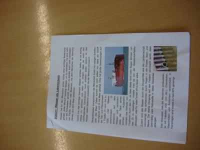 Der Text &uuml;ber die Verschmutzung des Lebensraums Wasser