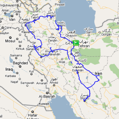 track of the Iran trip