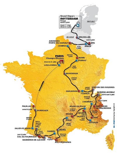 Die Etappen der Tour de France 2010