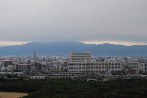 Blick auf die Skyline Osakas (Schloss Osaka)