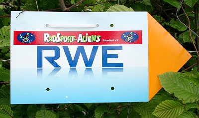 Wegweiser beim RTF der Rad-Aliens