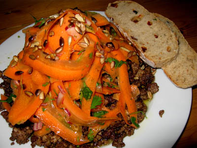 Karottensalat mit Ciabatta Siciliana