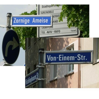 Der Norddeutsche ist in der Vergabe von Straßennamen eher pragmatisch. Er schaut sich um, was es so gibt und dann heißen Straßen: "Am Deich", "Am Hafen" oder "Zum Sportplatz".
<br />
Der Essener ist da kreativer, hat aber auch ein paar Straßen mehr.