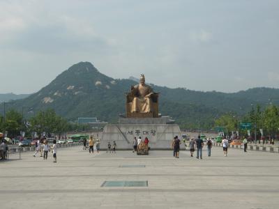 Statue von König Sejong auf Gwanghwamun Square