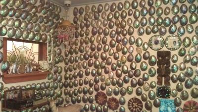 Wohnzimmer mit Paua Muscheln