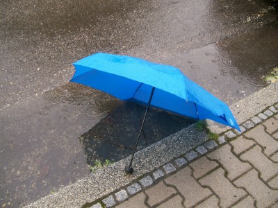 Schirm in Pfuetze