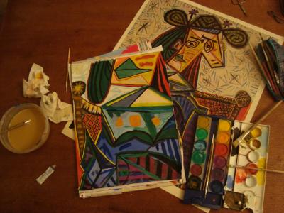 Ausschnittsvergr&ouml;&szlig;erung  eines Picasso Bildes, entstanden in m&uuml;hseliger kleinarbeit :D