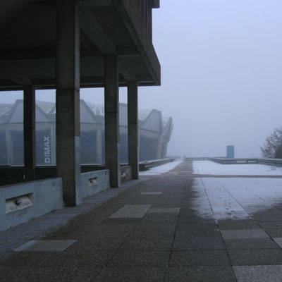 Blick auf das Audimax der Ruhr Uni Bochum etwa im März 2012