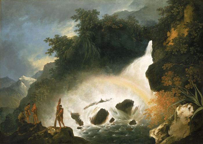 William Hodges (1744-1797), Cascade Cove, Dusky Bay.William Hodges begleitete die Expedition von Cook als "Bordmaler"