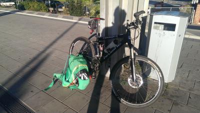 Fahrrad mit Rucksack
