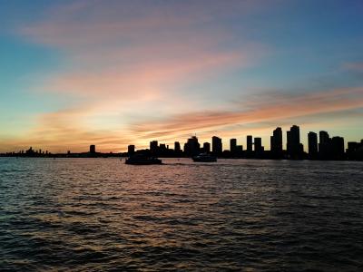 Skyline von Toronto im Sonnenuntergang.