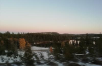 Roadtrip nach Meritt durch Schneelandschaften mit einem wunderschönen Sonnenuntergang