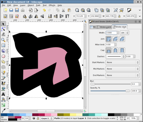 using inkscape stroke to path for outline