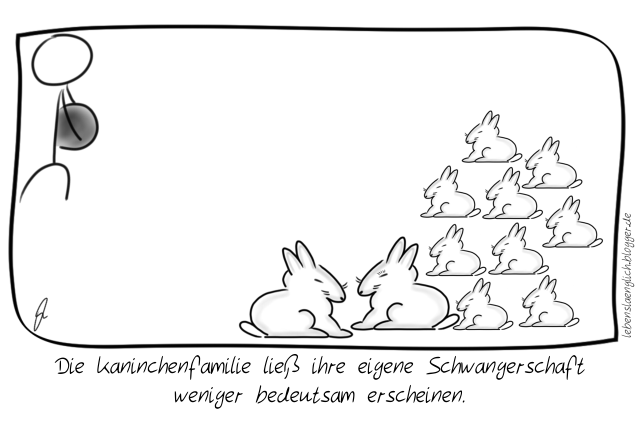 Die Kaninchenfamilie lie&szlig; ihre eigene Schwangerschaft weniger bedeutsam erscheinen.
