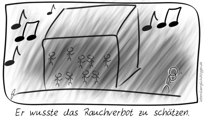 Er wusste das Rauchverbot zu sch&auml;tzen.