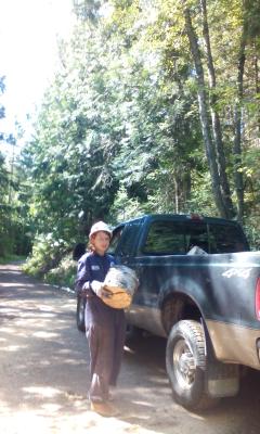 Das Teil ist schwerer als es aussieht...und hopp! Ins Auto...