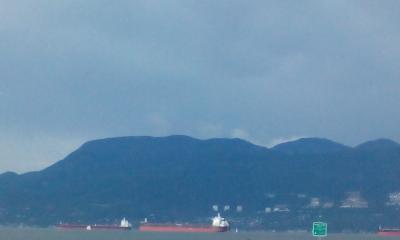 Ausblick vom Strand nach Nord bzw Westvancouver