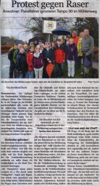 Artikel im Norderstedter Wochenblatt "Protest gegen Raser"