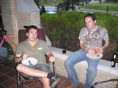 Martin and Friedrich, also from Germany, during a BBQ Martin and Friedrich, also from Germany, during a BBQ