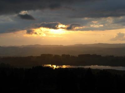 Sunset over the Rottachspeicher just before a snow storm! You don't have to be hard to cycle in Allgäu - but it helps!