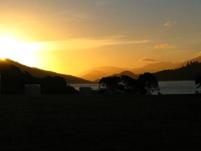 Sunset bei Kenepuru Heads in den Marlborough Sounds