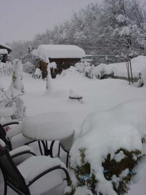 zum draußen sitzen doch etwas zu viel Schnee